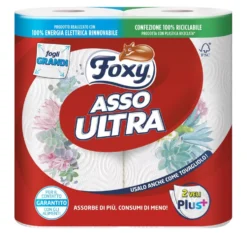Foxy Asso Ultra Asciugatutto Decorato 2 Maxi Rotoli