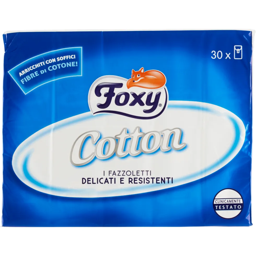 Foxy Cotton Fazzoletti 4 Veli 30 Pacchetti