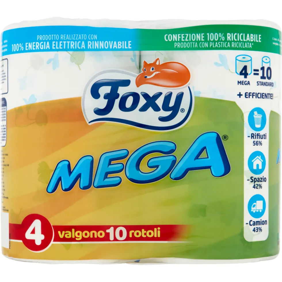 Foxy Mega Carta igienica 2 Veli Decorata 4 Rotoloni