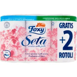 Foxy Seta Carta igienica 2 Veli decorata 6 Maxi Rotoli
