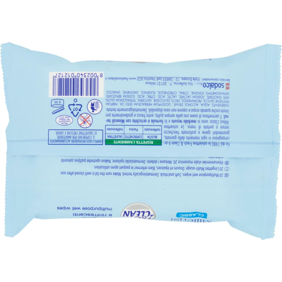 Fresh & Clean Milleusi Salviette 20 Pezzi