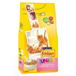 Friskies Gatto Crocchette Junior con Pollo, Latte e Verdure 1.5 Kg