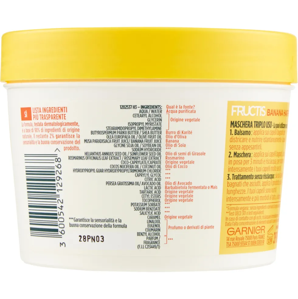 Fructis Hair Food Banana Maschera Nutriente 390 ml