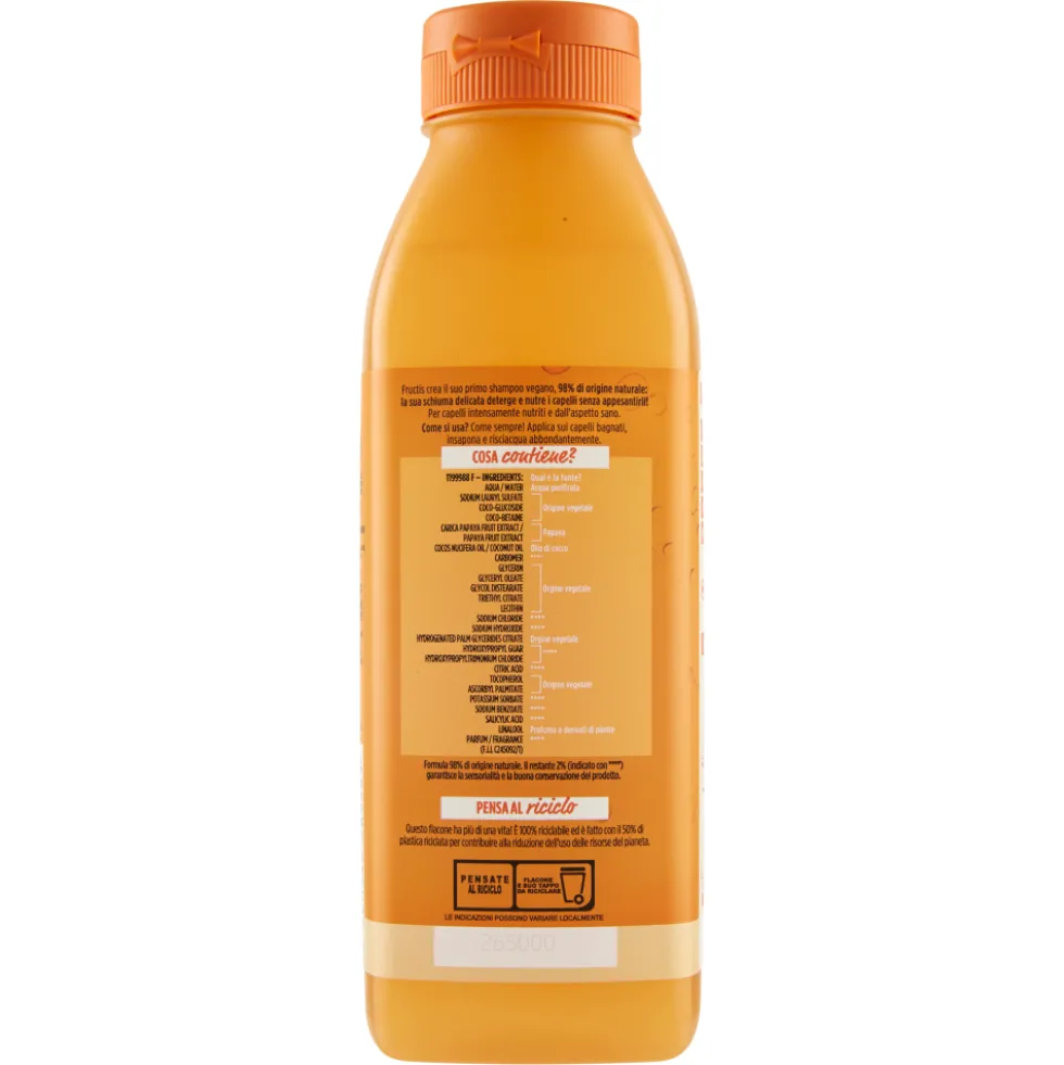 Fructis Hair Food Papaya Shampoo Riparatore 350 ml
