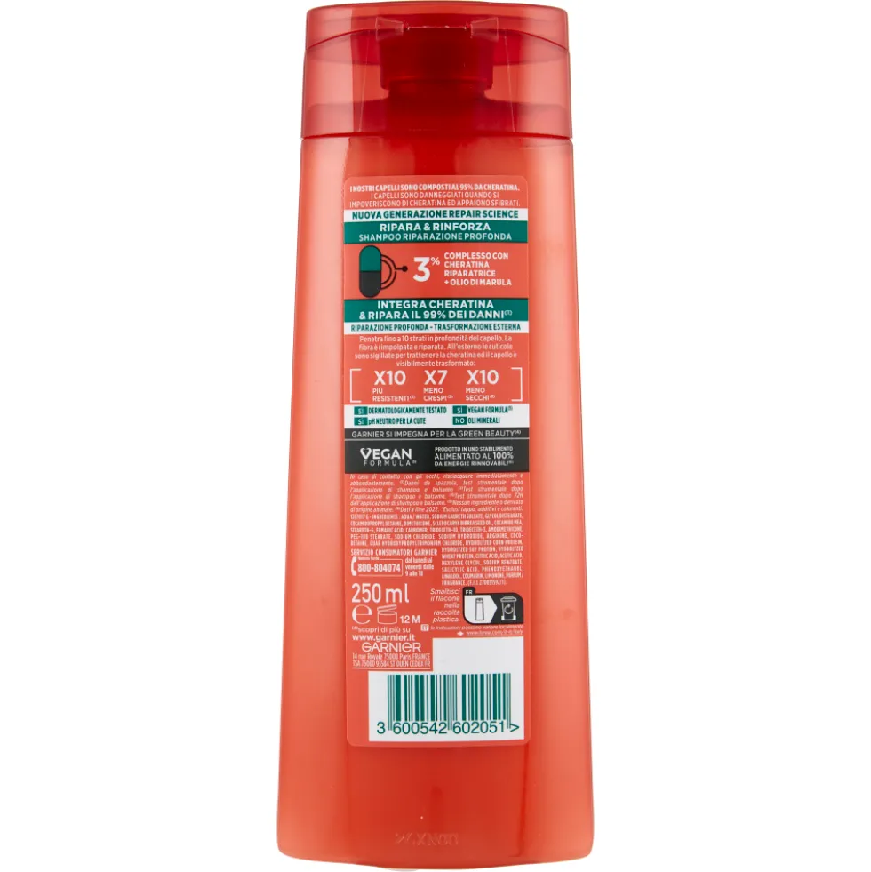 Garnier Fructis Shampoo Ripara & Rinforza Capelli Danneggiati 250 ml