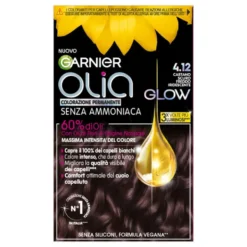 Garnier Olia Oil Powered Permanent Hair Color 4.12 Castano Scuro Iridescente