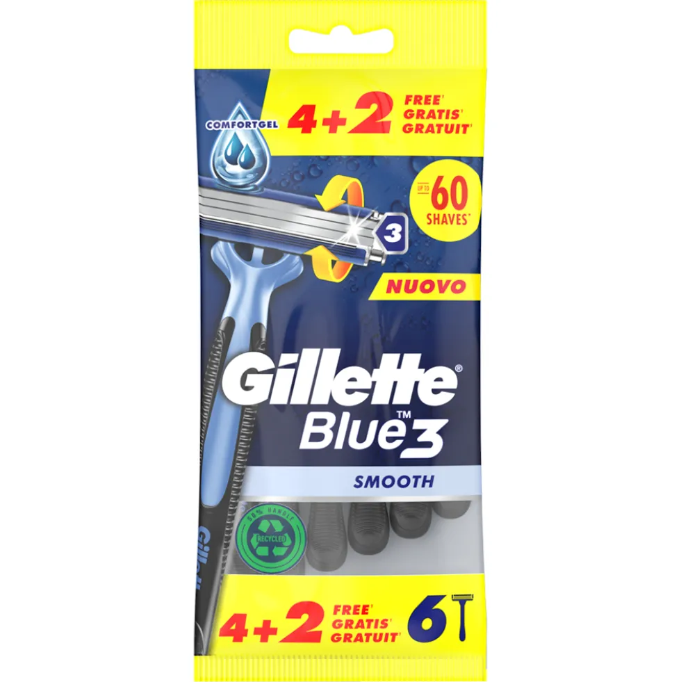 Gillette Blue3 Rasoio Simple x4 con 1 Ricarica