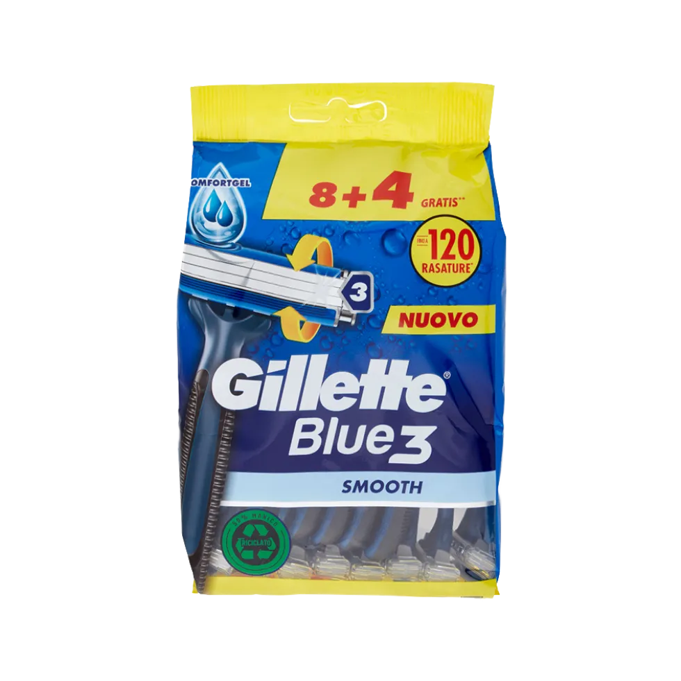 Gillette Blue3 Rasoio x8 con 4 Ricariche