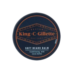 Gillette King C. Balsamo Delicato da Barba con Burro di Cacao, Olio di Argan, Burro di Karité 100 ml