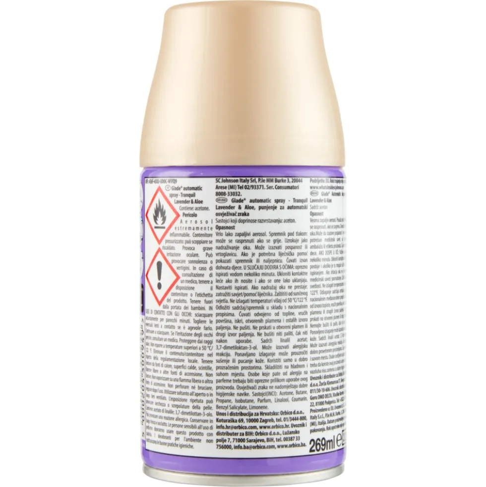 Glade Automatic Spray Ricarica, Profumatore per Ambienti, Fragranza Calm Lavender & Jasmine