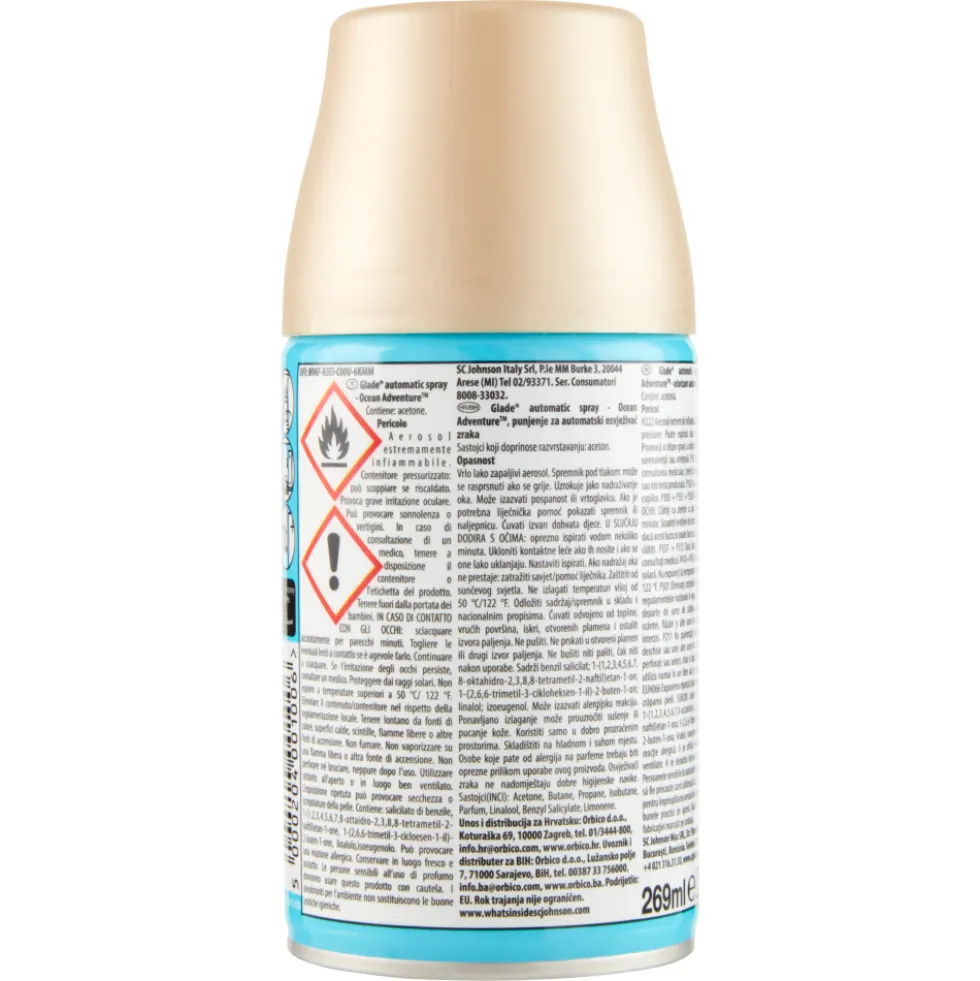 Glade Automatic Spray Ricarica, Profumatore per Ambienti, Fragranza Ocean Adventure