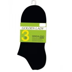 Golden Lady Mini Calzino Nero 3 Paia