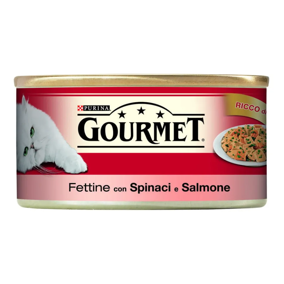Gourmet Cat Adult Fettine con Salmone e Spinaci 195 g