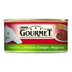 Gourmet Cat Adult Fettine con Coniglio, Rognone e Verdure 195 g
