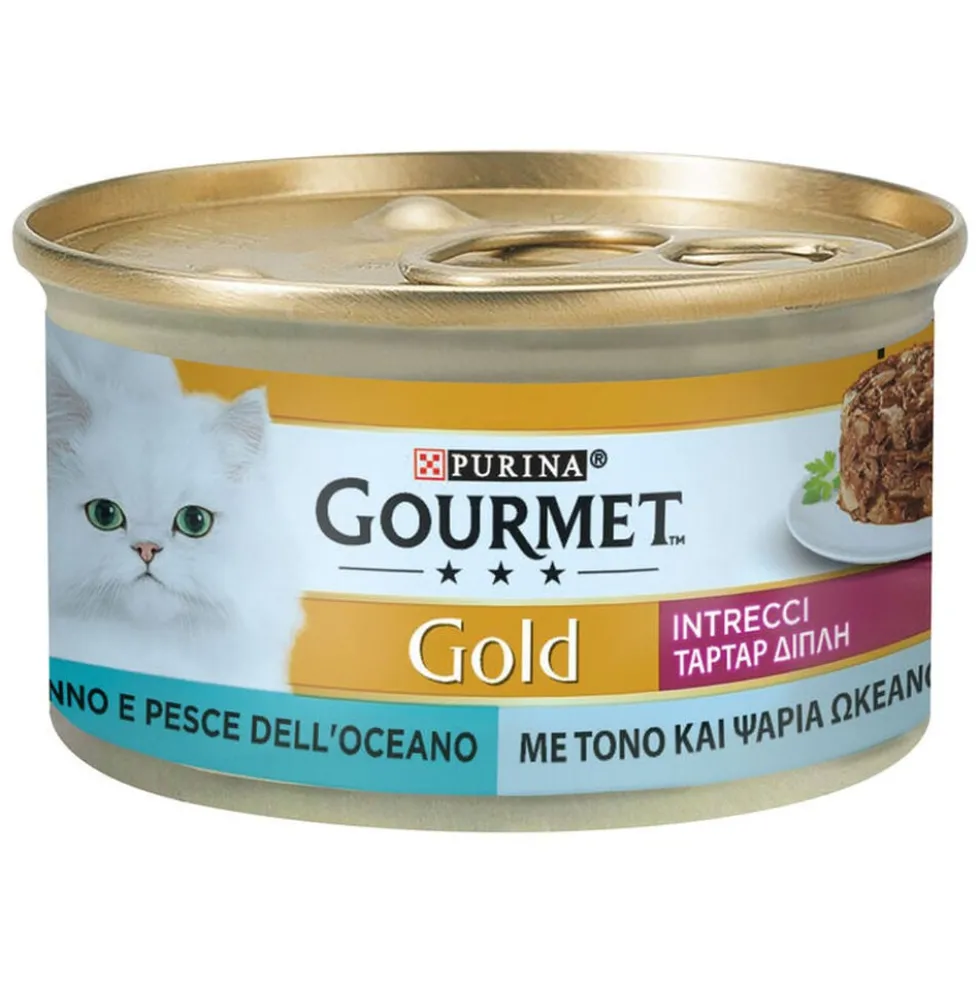 Gourmet Gold Cat Adult Intrecci di Gusto Tonno & Pesce dell'Oceano 85 g