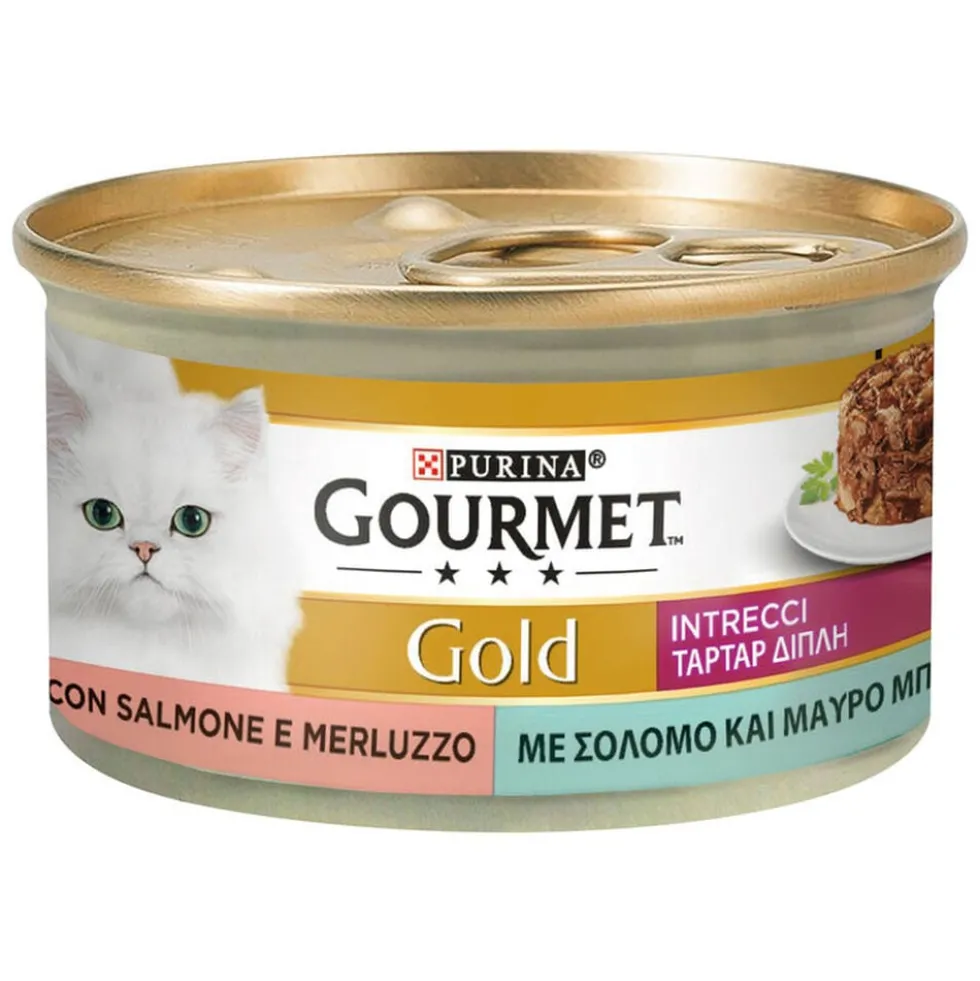 Gourmet Gold Cat Adult Intrecci di Gusto Salmone & Merluzzo 85 g