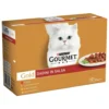 Gourmet Gold Dadini in Salsa con Manzo, Salmone, Anatra, Pollo 12 Lattine 85g
