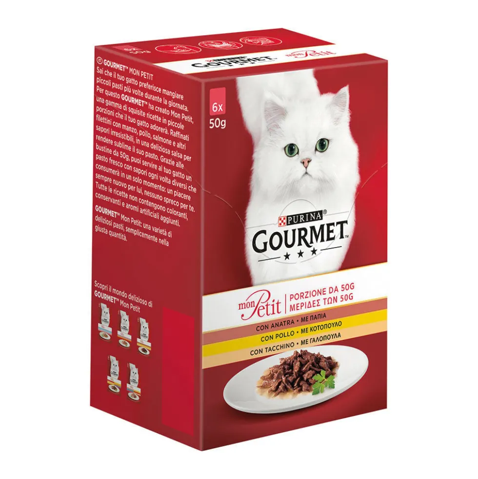 Gourmet Mon Petit con Carni Delicate (Anatra, Pollo, Tacchino) 6 Buste 50 g