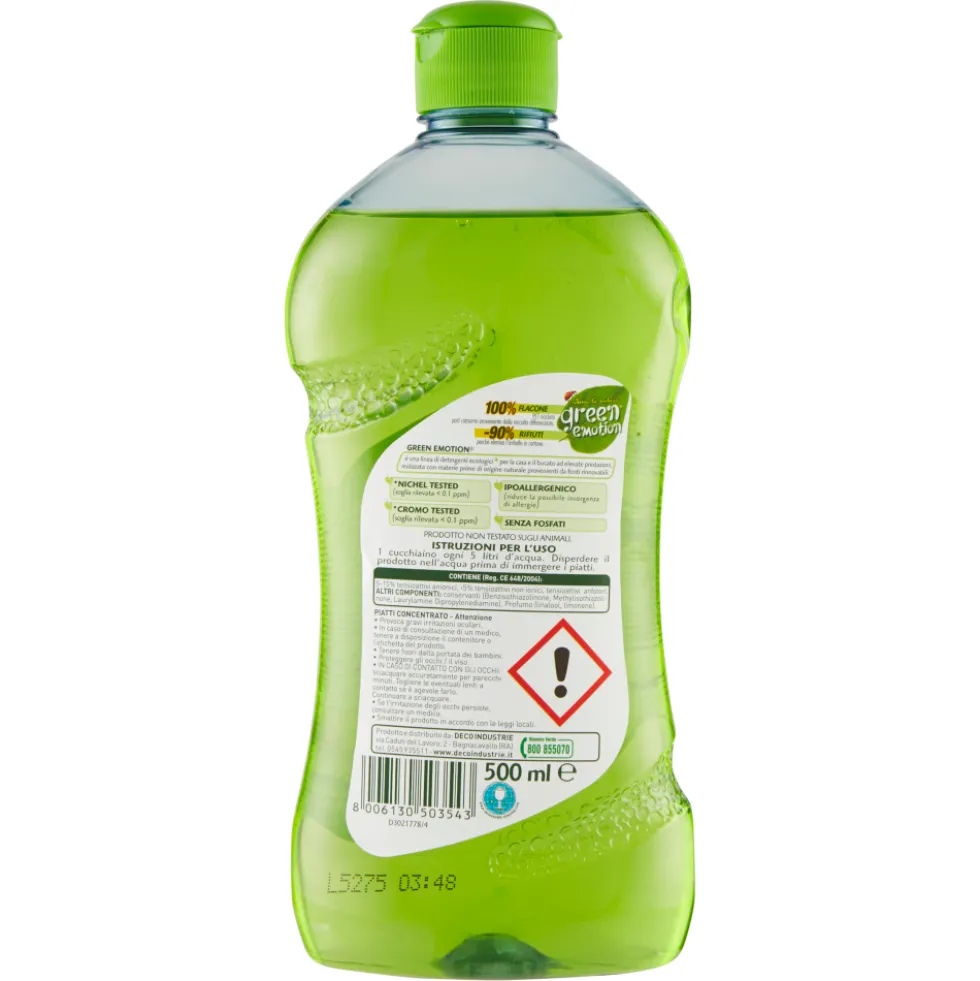 Green Emotion Limone Detersivo Piatti Gel 500 ml