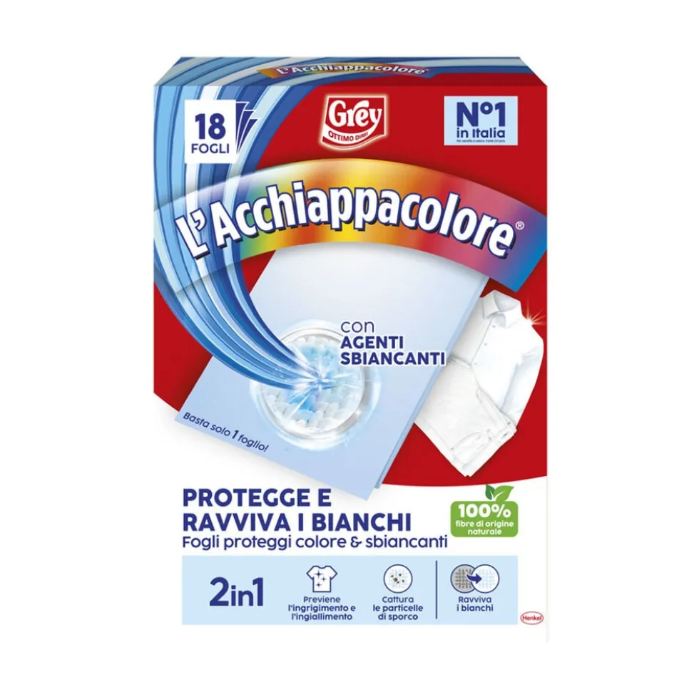 Grey L'Acchiappacolore 2in1 Protegge e Ravviva i Bianchi 18 Fogli