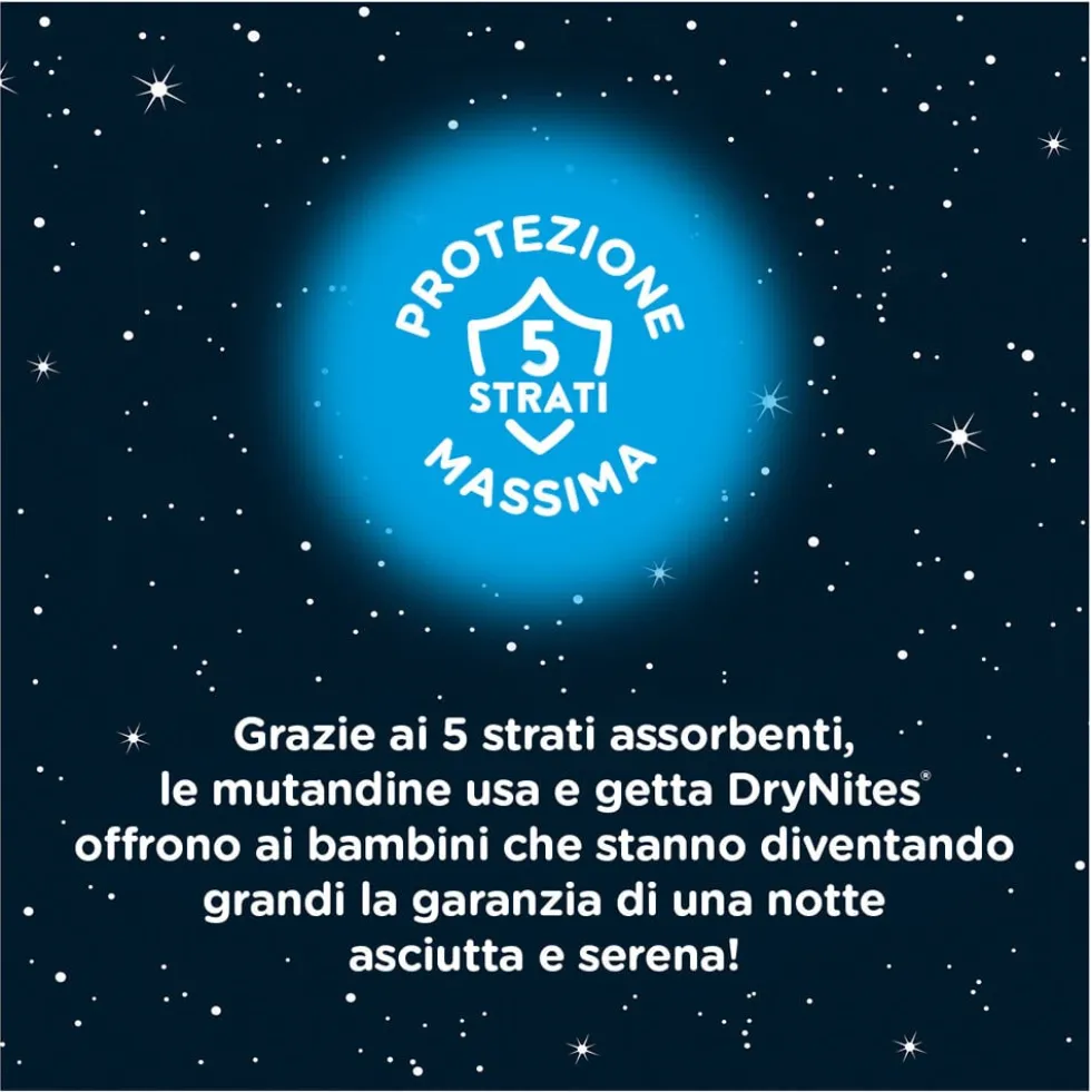 Huggies Drynites Mutandine Assorbenti per Bambino Taglia M (17-30 Kg) 10 Mutandine