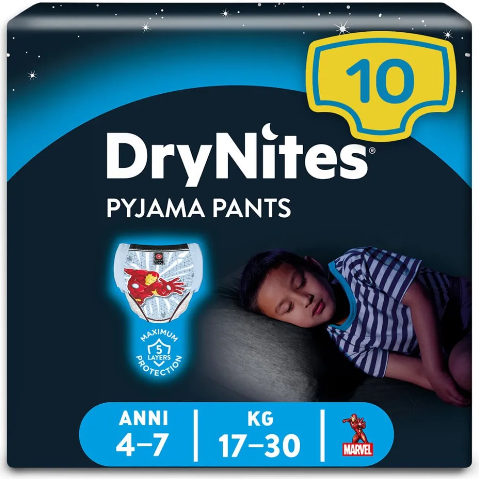 Huggies Drynites Mutandine Assorbenti per Bambino Taglia M (17-30 Kg) 10 Mutandine