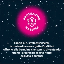 Huggies Drynites Mutandine Assorbenti per Bambina Taglia L (27-57 Kg) 9 Mutandine