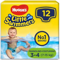 Huggies Little Swimmers Taglia 3-4 (7-15 kg) Confezione da 12 Pannolini Costumini