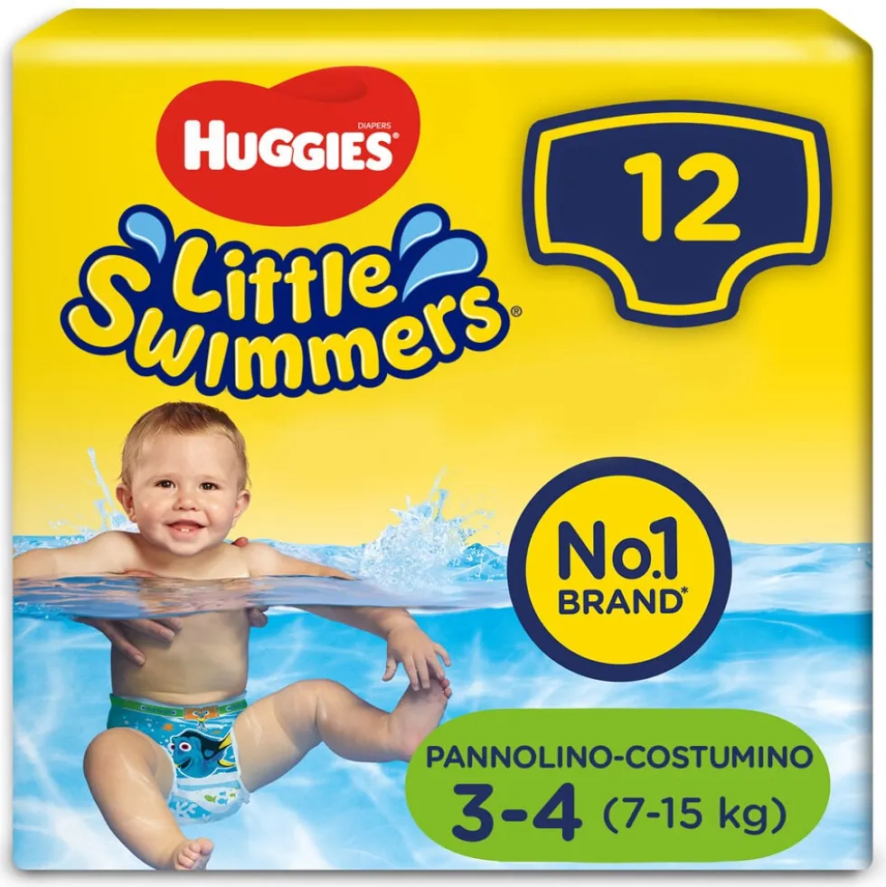 Huggies Little Swimmers Taglia 3-4 (7-15 kg) Confezione da 12 Pannolini Costumini