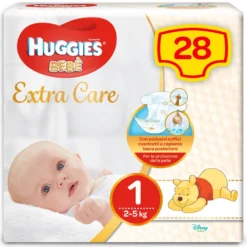Huggies Pannolini Extra Care Bebè Taglia 1 (2-5Kg) 28 Pannolini