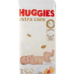 Huggies Pannolini Extra Care Taglia 2 (3-6 kg), 40 pezzi