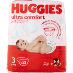 Huggies Pannolini Ultra Comfort Taglia 3 (4-9 Kg) 21 Pannolini