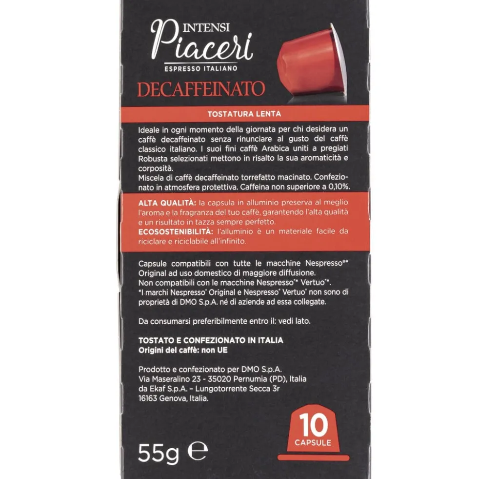Intensi Piaceri Caffé Decaffeinato Intensità 7 10 Capsule