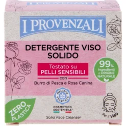 I Provenzali Detergente Viso Solido con Burro di Pesca e Rosa Canina 70 g