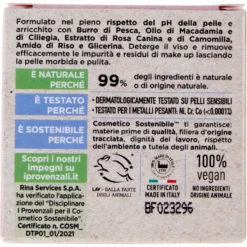 I Provenzali Detergente Viso Solido con Burro di Pesca e Rosa Canina 70 g