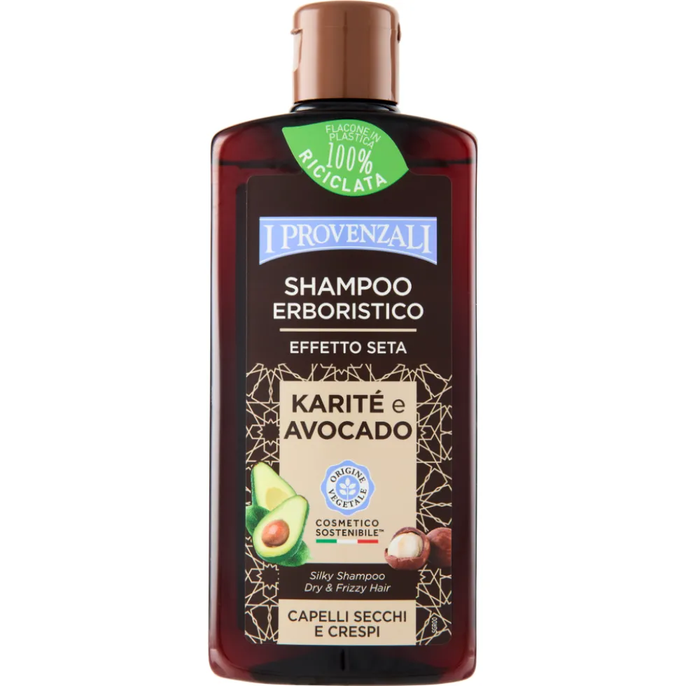 I Provenzali Shampoo Erboristico Effetto Seta Karité e Avocado Capelli Secchi e Crespi 250 ml