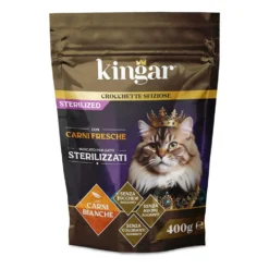 Kingar Cat Busta Crocchette 400g Carni Bianche