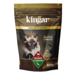 Kingar Cat Busta Crocchette 800g Manzo e Verdure