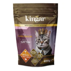 Kingar Cat Kitten Busta Croccantini 400g Pollo e Tacchino