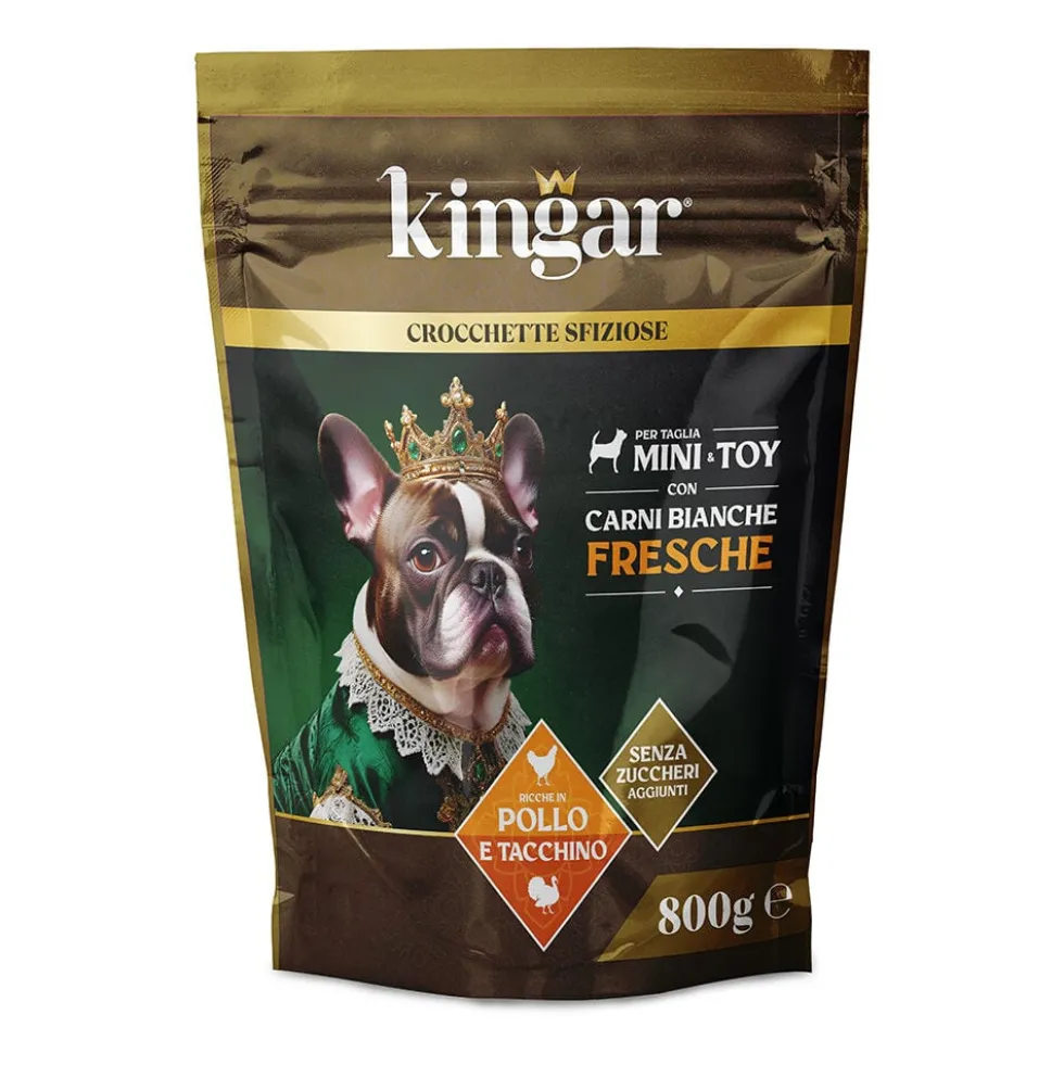 Kingar Dog Busta Crocchette 800g Pollo e Tacchino