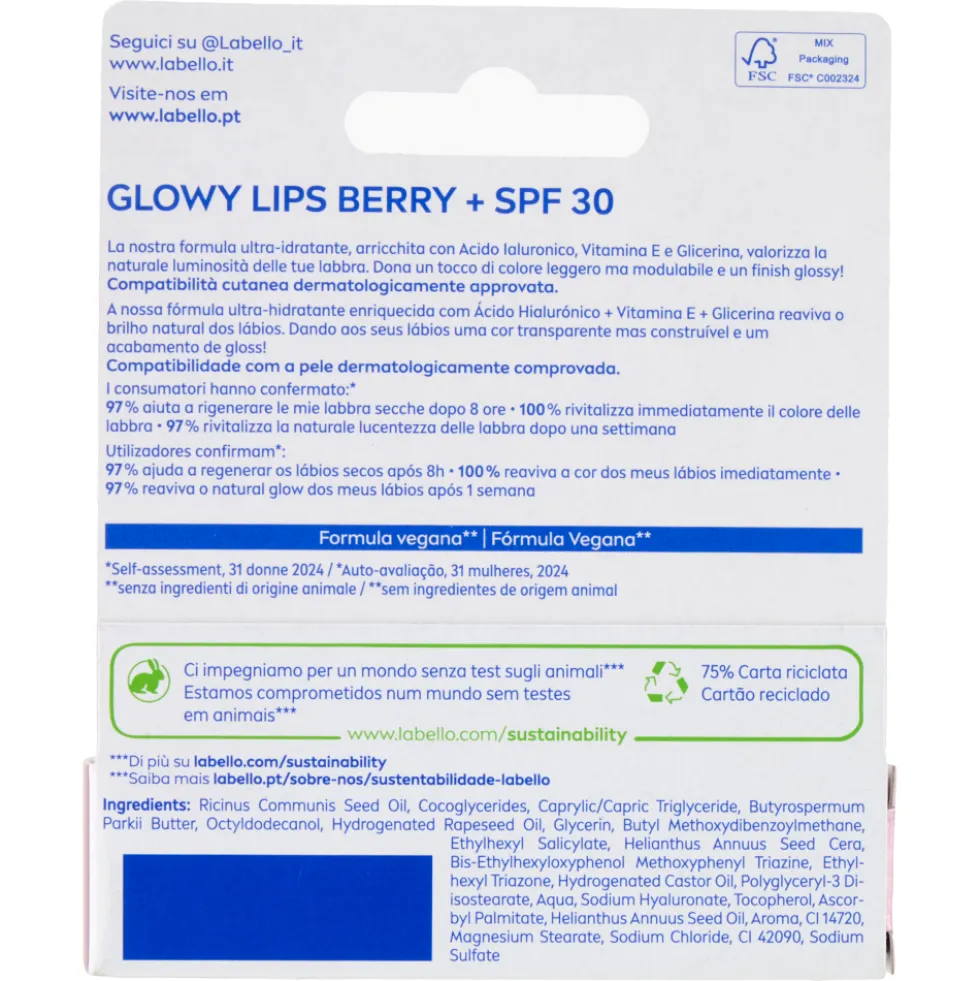 Labello Glowy Lips SPF 30 Berry 10 ml