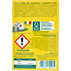 Last Cura Lavastoviglie e Trattamento Filtro al Limone 4 x 25 g