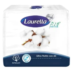 Laurella Assorbenti Cotone Ultra Notte Con Ali 10 Pezzi