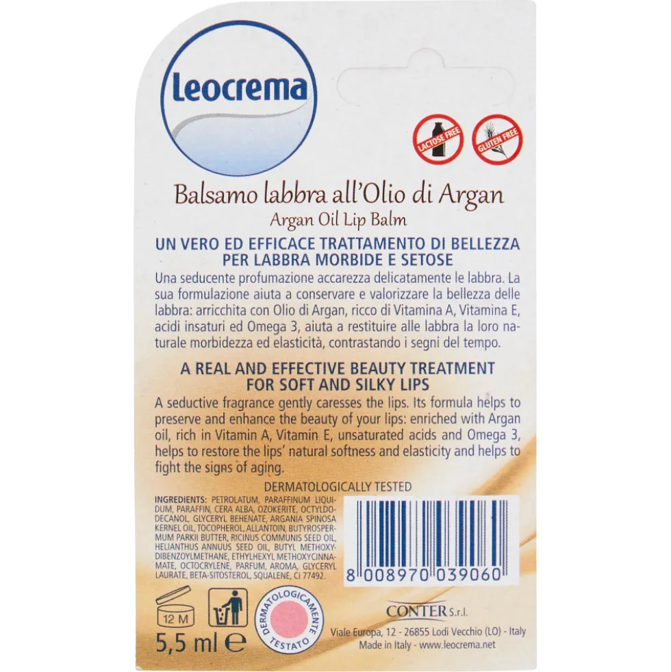 Leocrema Labbra Lip Balm All'olio di Argan