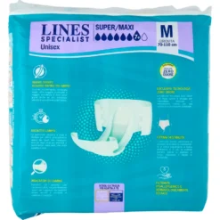 Lines Specialist Unisex Pannoloni a Mutandina M Super/Maxi 14 Pezzi