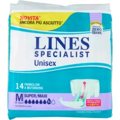 Lines Specialist Unisex Pannoloni a Mutandina M Super/Maxi 14 Pezzi