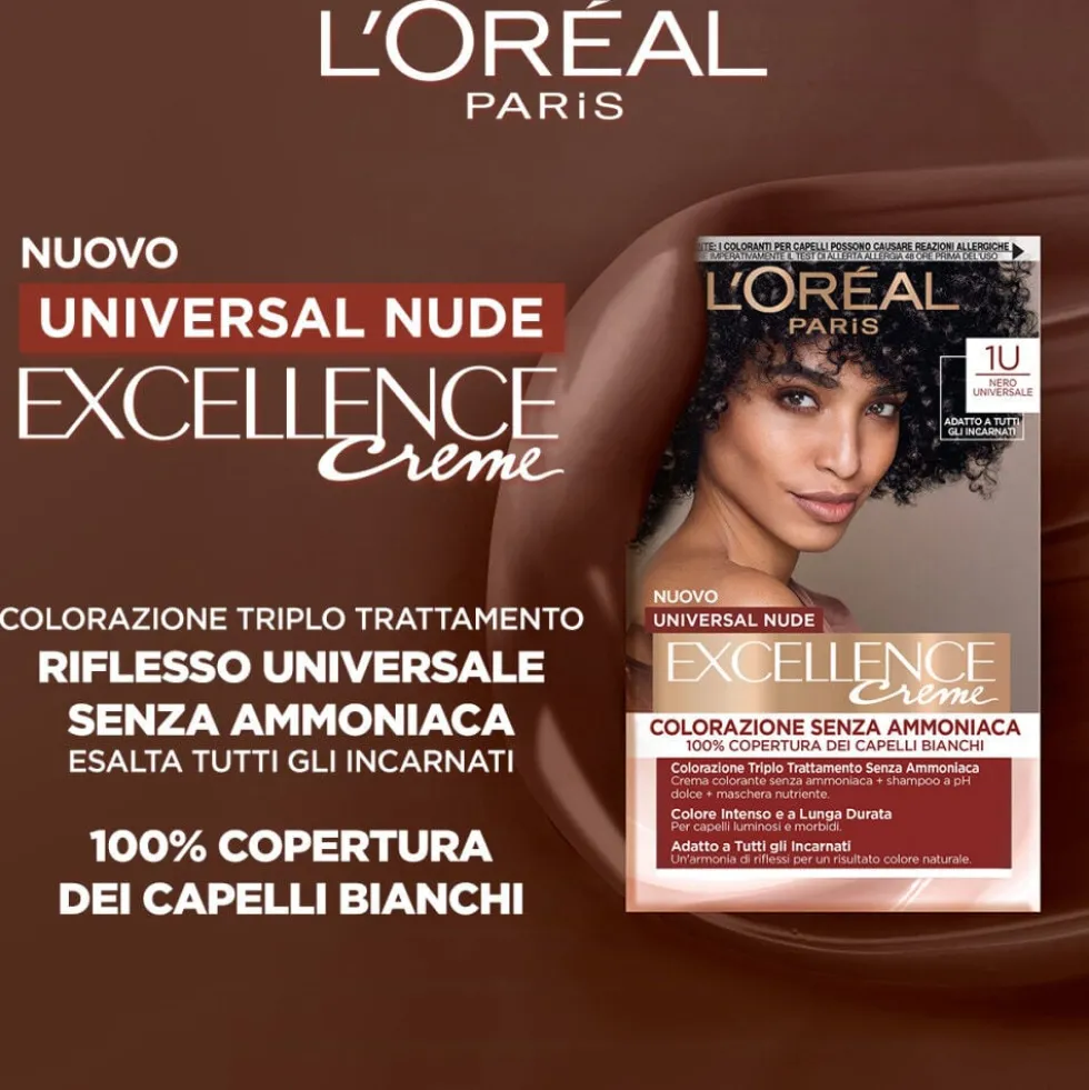 L'Oréal Paris Colorazione Permanente senza Ammoniaca Nero N.1U