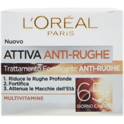 L'Oréal Paris Crema Viso Giorno e Notte Attiva Anti-Rughe 65+ 50 ml