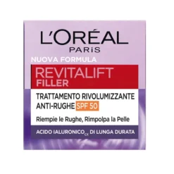 L'Oréal Paris Crema Viso Revitalift Filler Antirughe Rivolumizzante con Acido Ialuronico Spf 50 50 ml