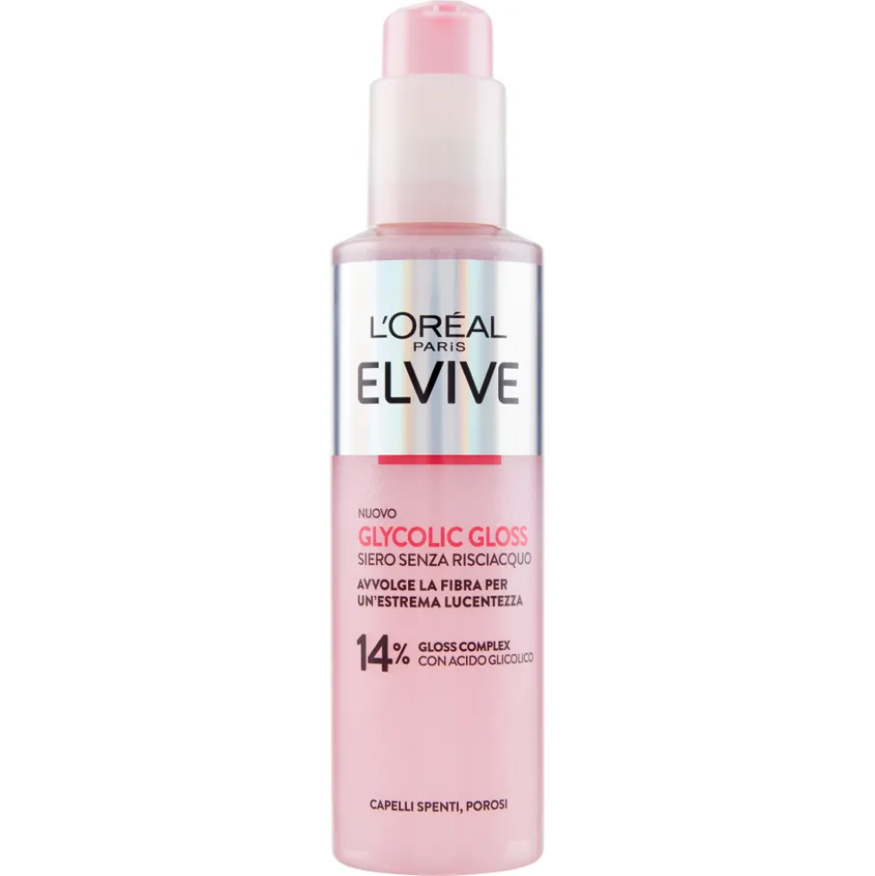 L'Oréal Paris Elvive Glycolic Gloss Siero Senza Risciacquo con Acido Glicolico 150 ml